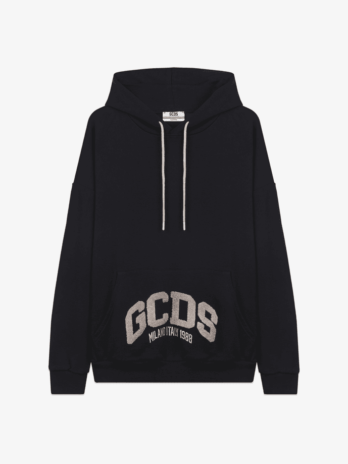 GCDS felpa con cappuccio uomo nero - 4