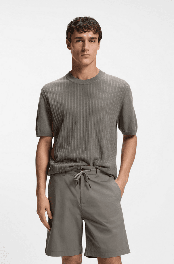 Hugo Boss maglia misto lino uomo grigio - 2