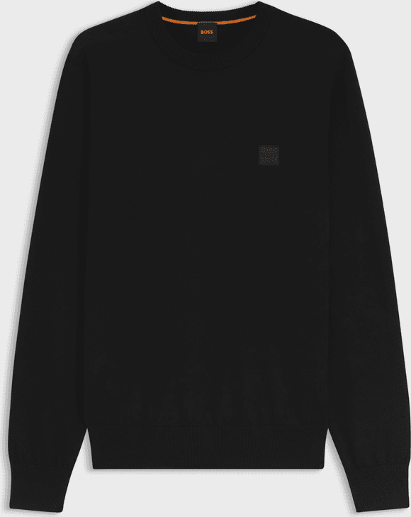 Hugo Boss maglia misto lino con toppa uomo nero - 5