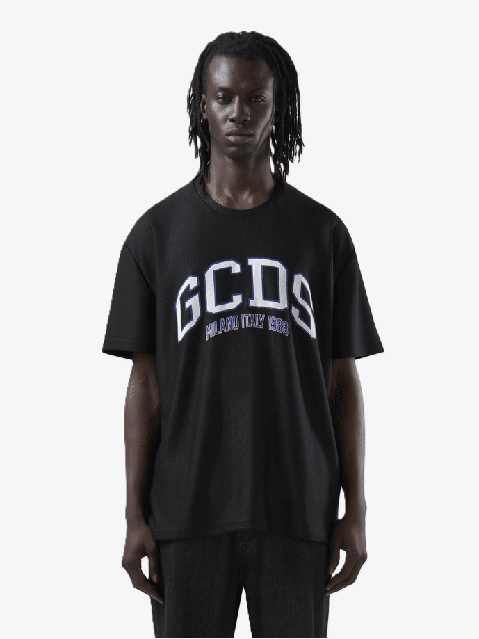 GCDS t-shirt con logo uomo nero - 2