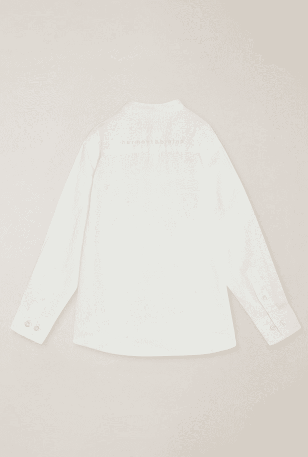 HARMONT&amp;BLAINE KIDS camicia in lino con ricamo bambino bianco - 2