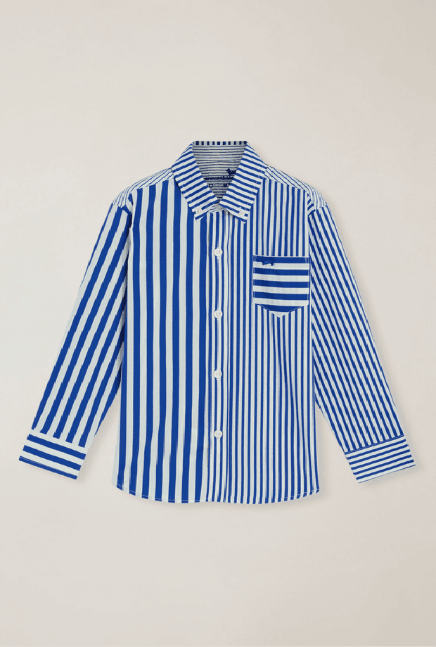 HARMONT&amp;BLAINE KIDS camicia a righe con ricamo bambino bianco-blu