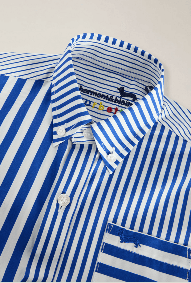 HARMONT&amp;BLAINE KIDS camicia a righe con ricamo bambino bianco-blu - 3