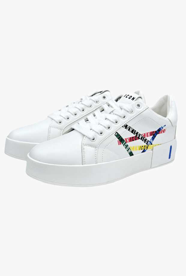 ICON scarpe uomo arcobaleno bianco - 3