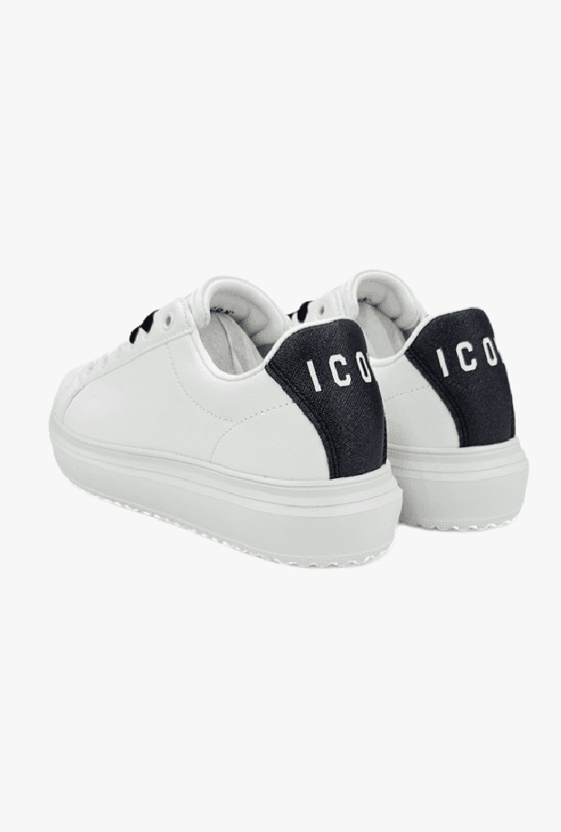 ICON scarpe con logo posteriore donna bianco-nero - 3