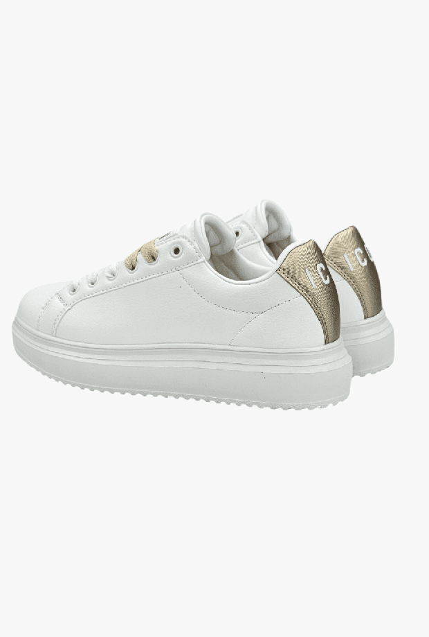 ICON scarpe con logo posteriore donna bianco-oro - 4