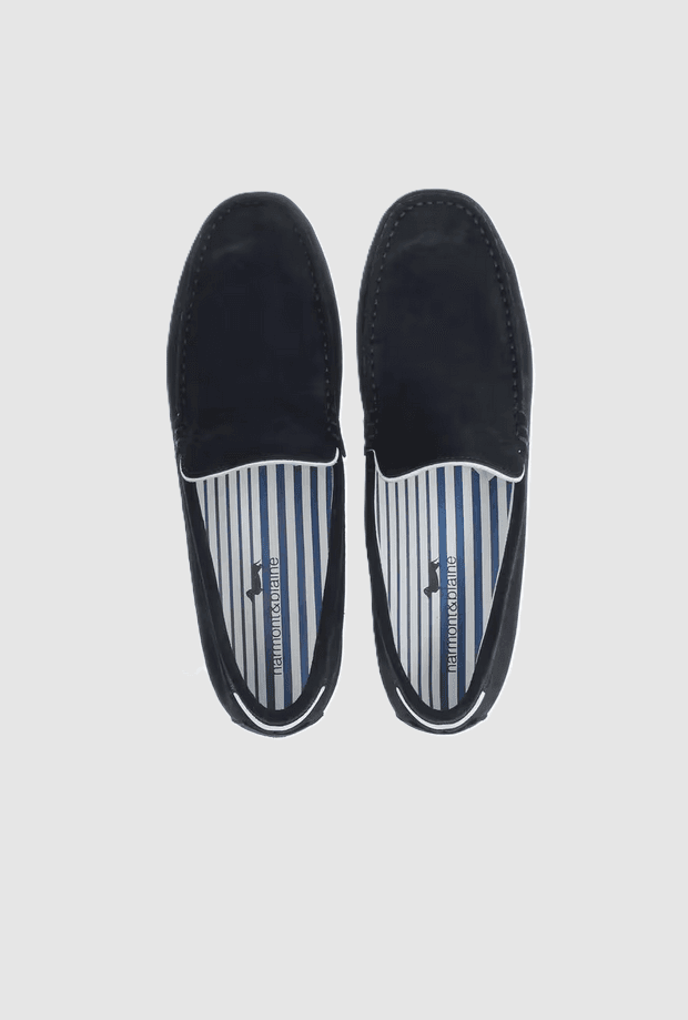 Harmont&amp;blaine mocassini in camoscio uomo blu - 3