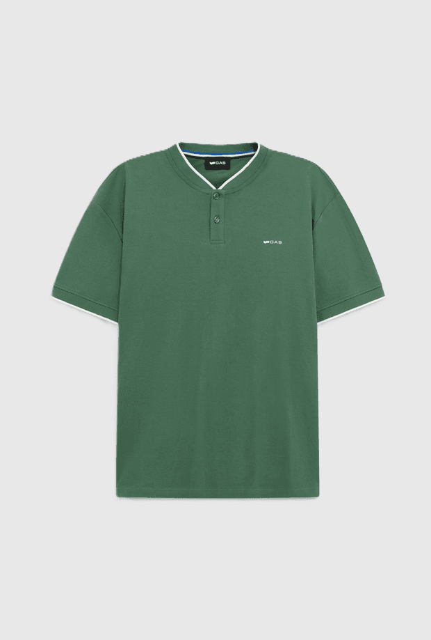 GAS t-shirt con bottoni uomo verde - 3