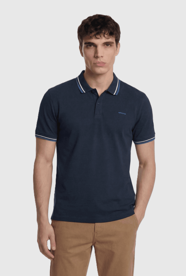 GAS polo con righe a contrasto uomo navy blue - 2
