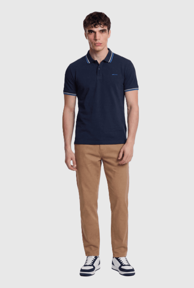 GAS polo con righe a contrasto uomo navy blue - 3