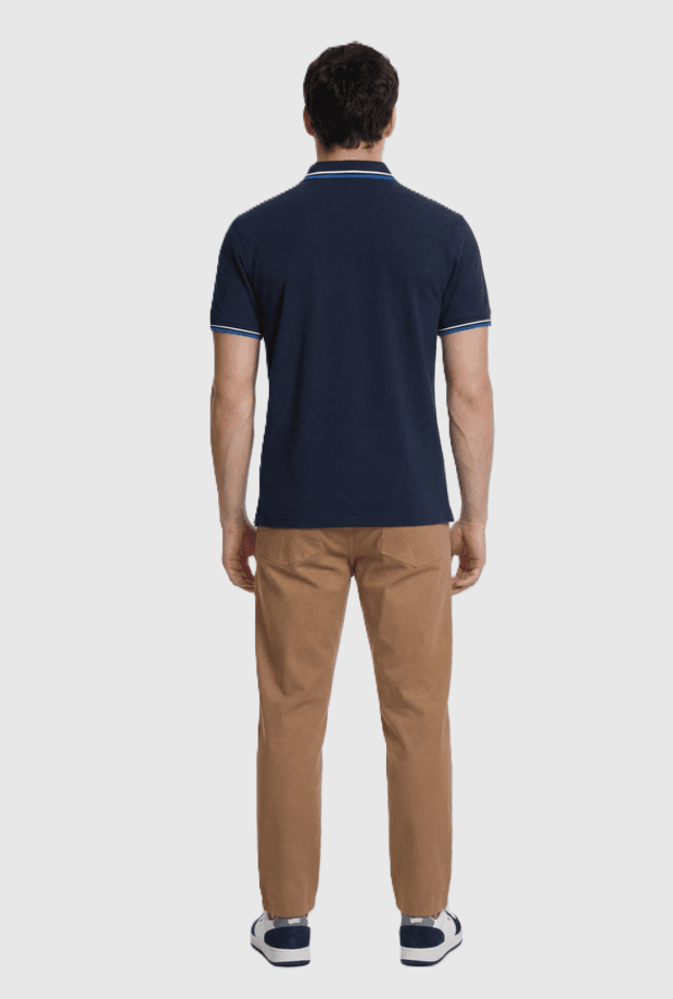 GAS polo con righe a contrasto uomo navy blue - 5