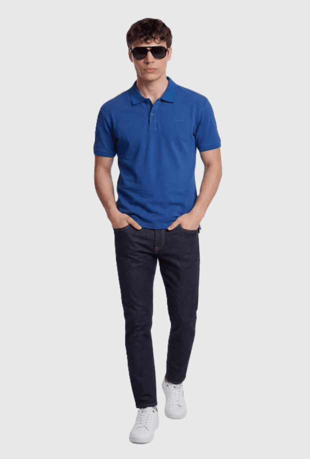 GAS polo slim fit uomo blu elettrico - 3