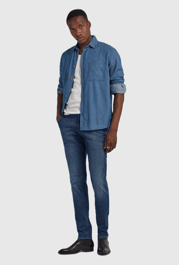 GAS camicia in denim uomo blu - 2