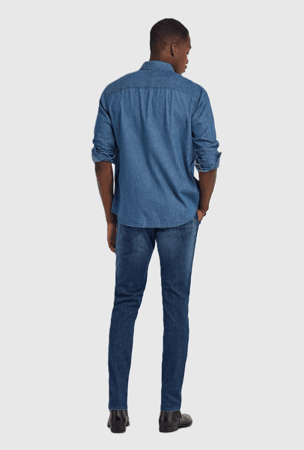 GAS camicia in denim uomo blu - 3