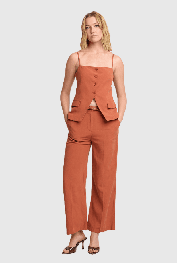KOCCA top con spalline e bottoni donna arancio - 3