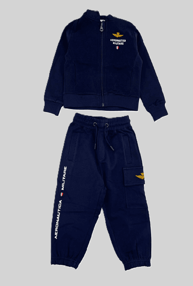 AERONAUTICA MILITARE set felpa e pantalone bambino blu