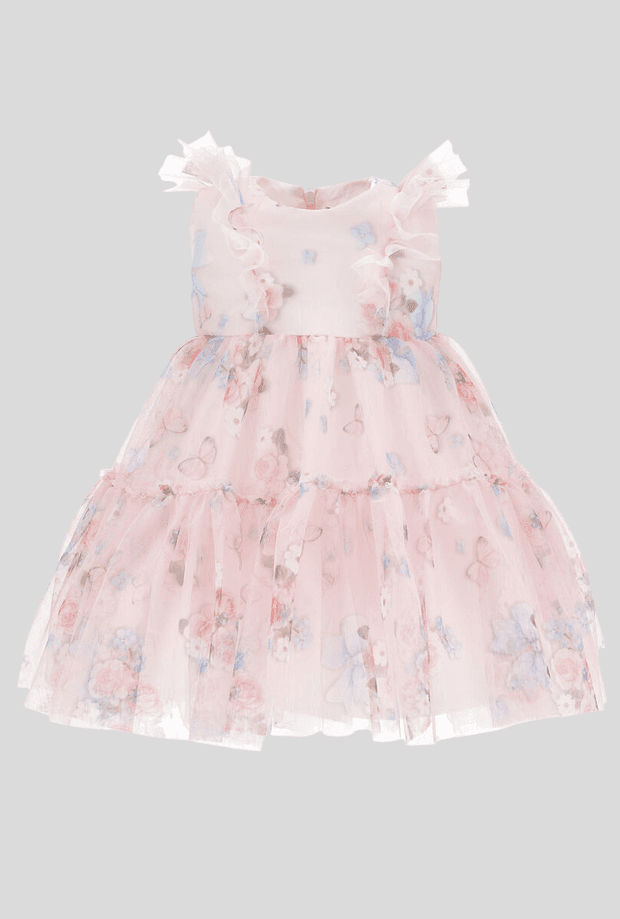 MONNALISA abito in tulle floreale bambina rosa - 3