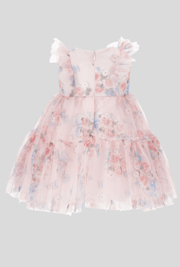 MONNALISA abito in tulle floreale bambina rosa - 2