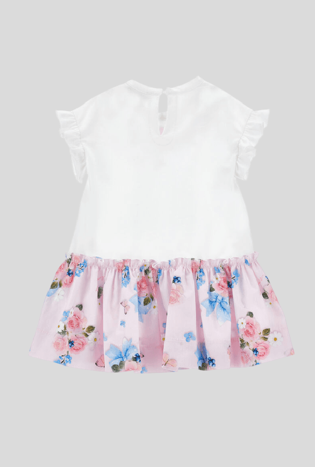 MONNALISA abito floreale bambina bianco-rosa - 2