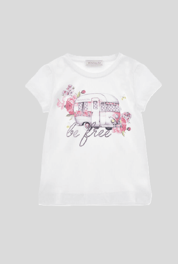 MONNALISA t-shirt camper bambina bianco - 4
