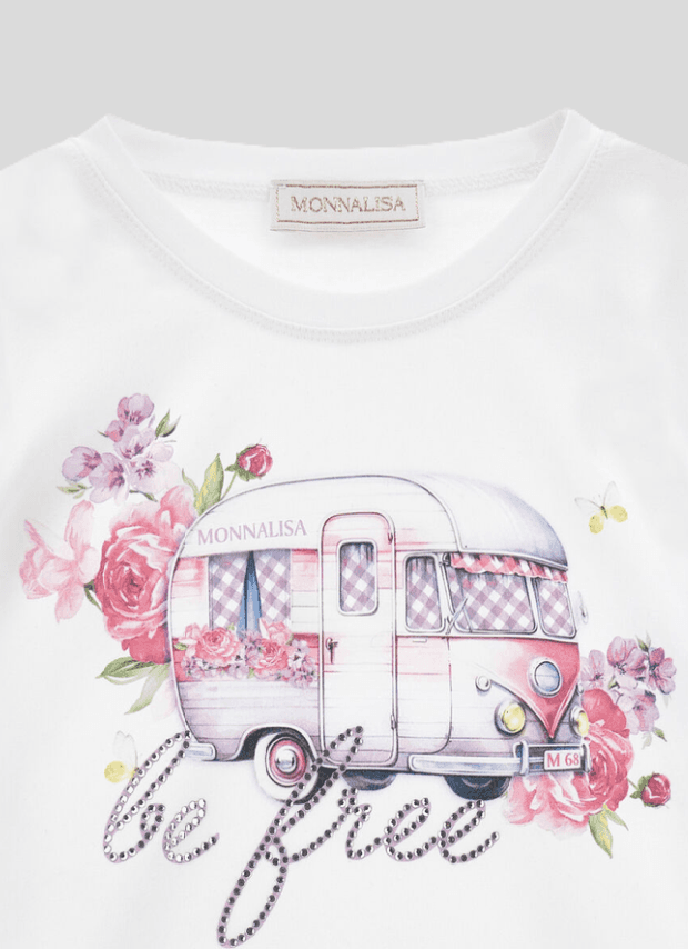 MONNALISA t-shirt camper bambina bianco - 3