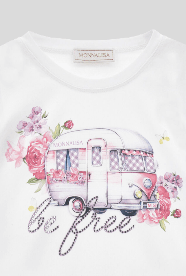 MONNALISA t-shirt camper bambina bianco - 3
