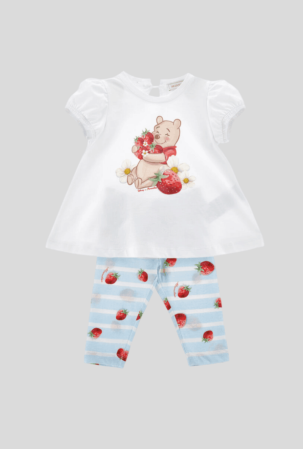MONNALISA completo winnie the pooh bambina bianco-celeste - 3