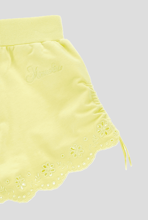 MONNALISA shorts ricamato bambina giallo chiaro - 3