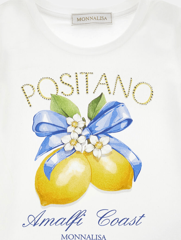 MONNALISA abito con limoni bambina bianco-giallo - 3