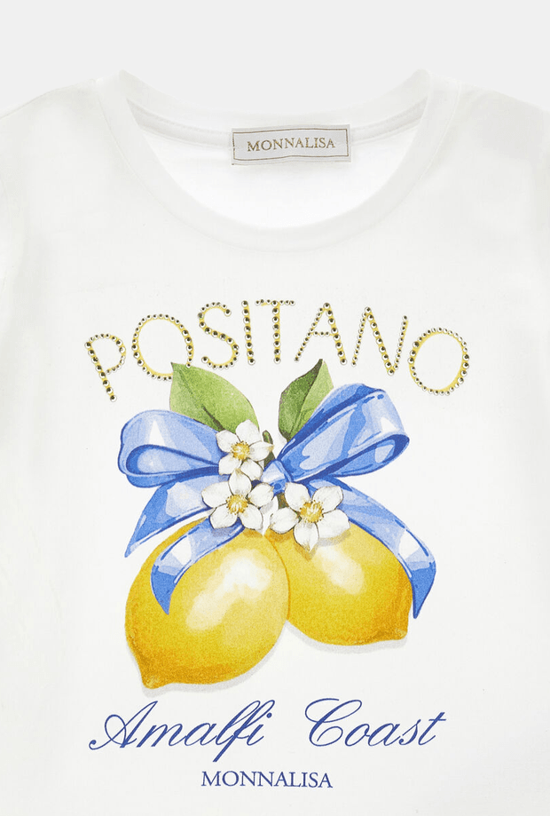 MONNALISA abito con limoni bambina bianco-giallo - 3