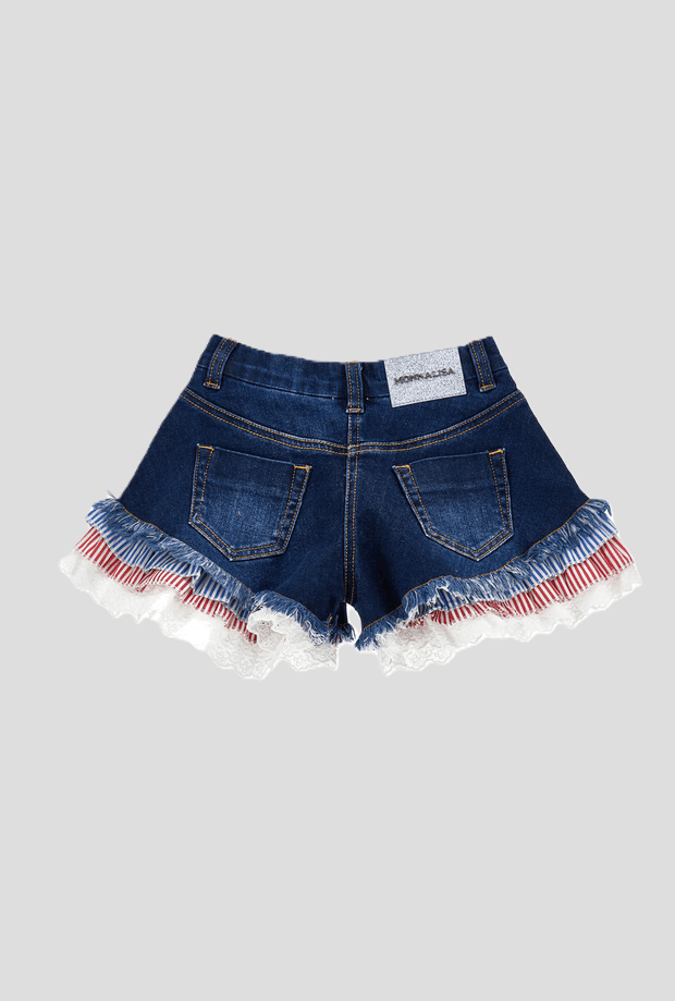 MONNALISA shorts in denim bambina blu - 2