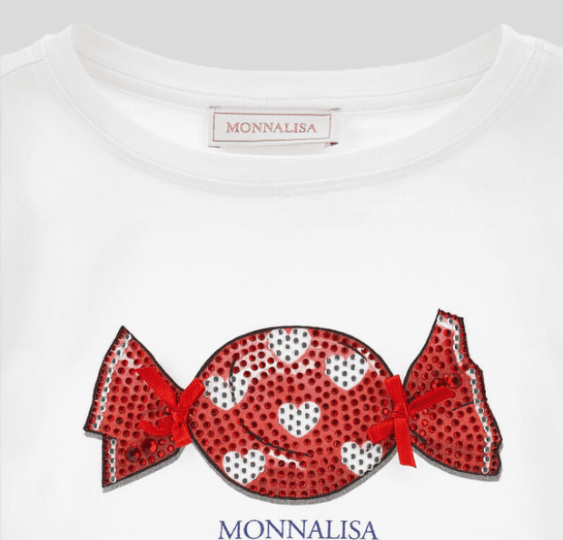 MONNALISA t-shirt caramella bambina bianco - 3