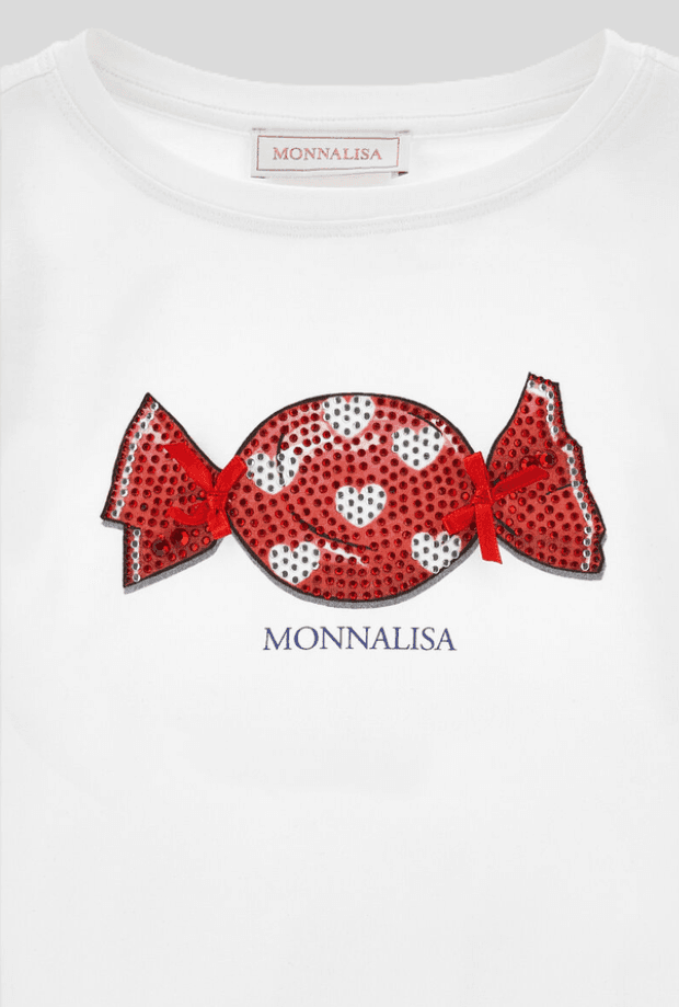 MONNALISA t-shirt caramella bambina bianco - 3