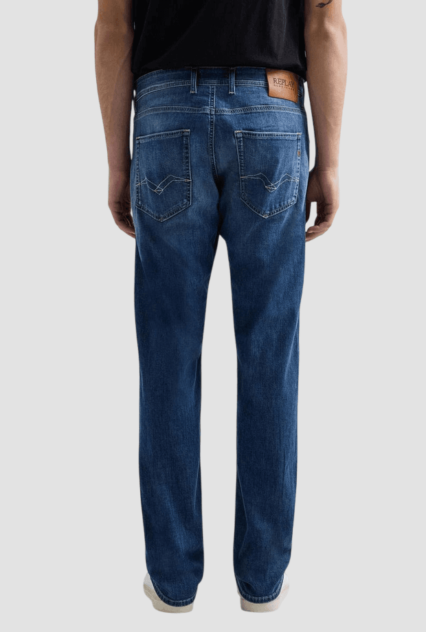 REPLAY jeans straight fit uomo blu medio - 2