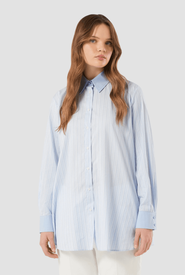 PERSONA camicia a righe donna azzurro - 2