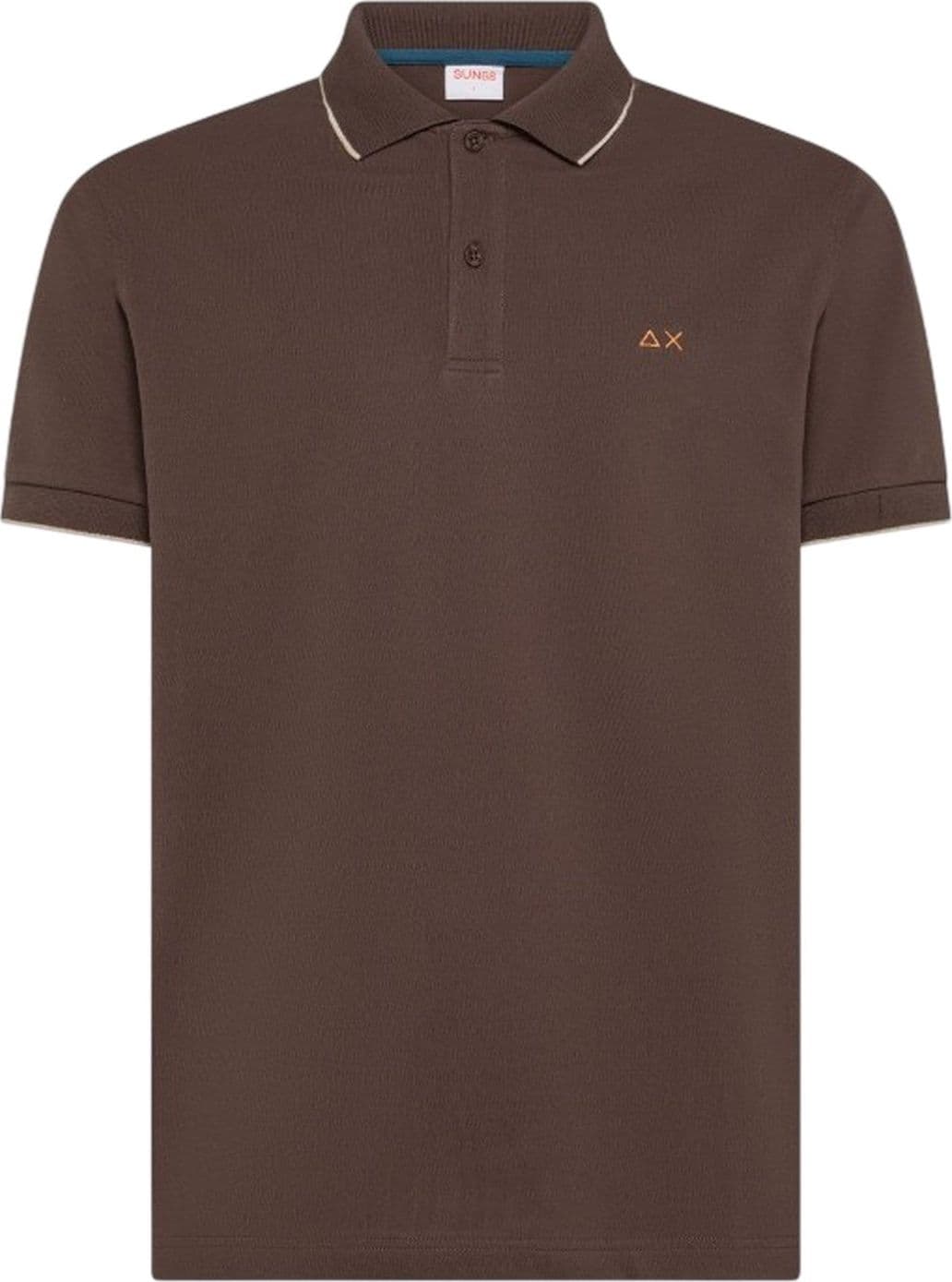 SUN68 polo uomo sun68 - polo small stripe on collar - marrone - 2