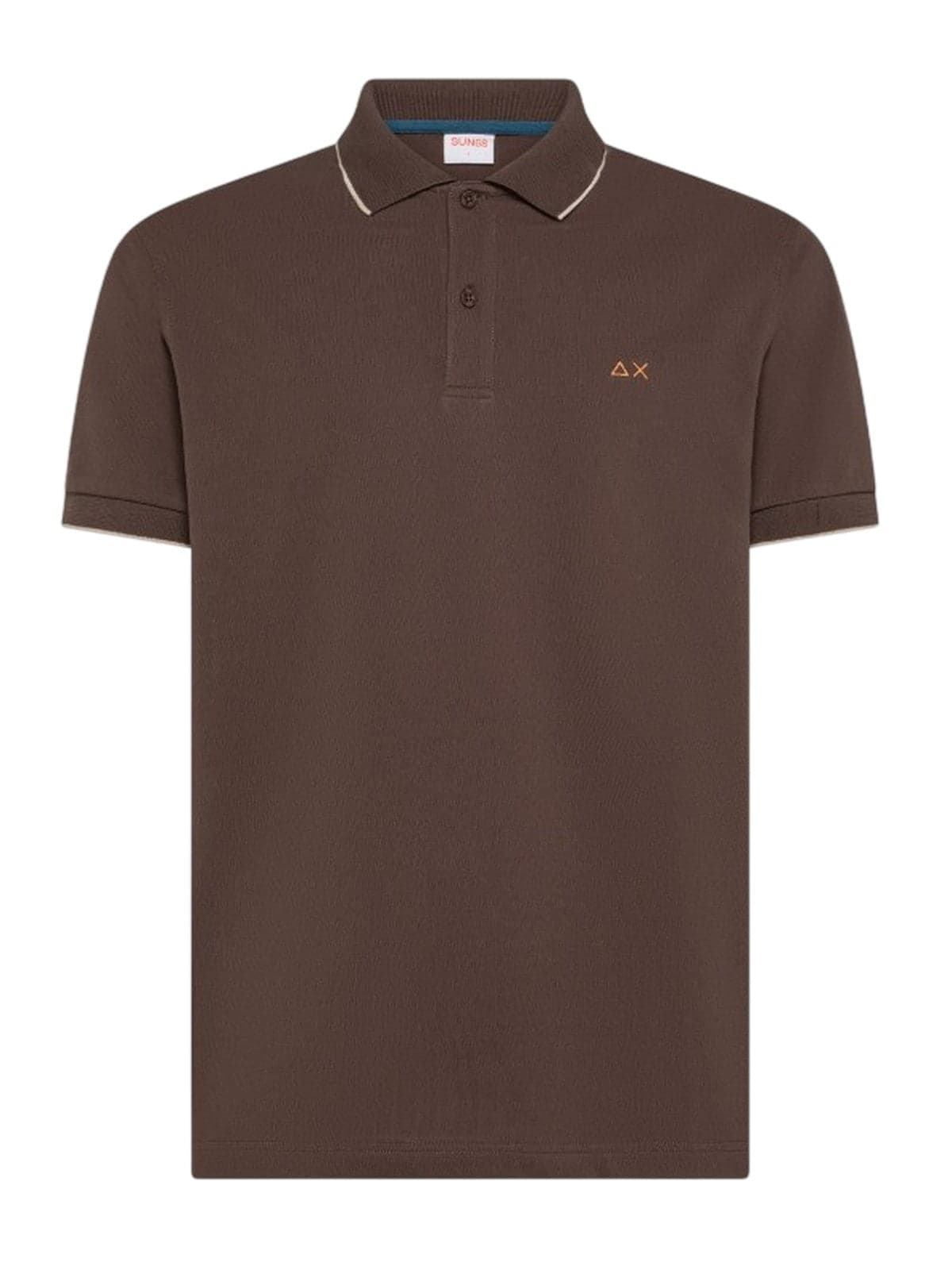 SUN68 polo uomo sun68 - polo small stripe on collar - marrone - 2