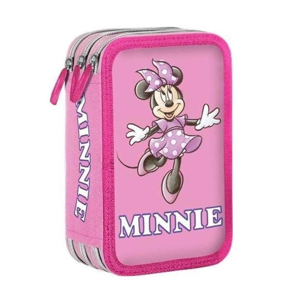 ASTUCCIO COMPLETO 44PZ A 3 ZIP CERNIERE CON PENNARELLI GIOTTO GRAFICA MINNIE SCUOLA 969606 - 3