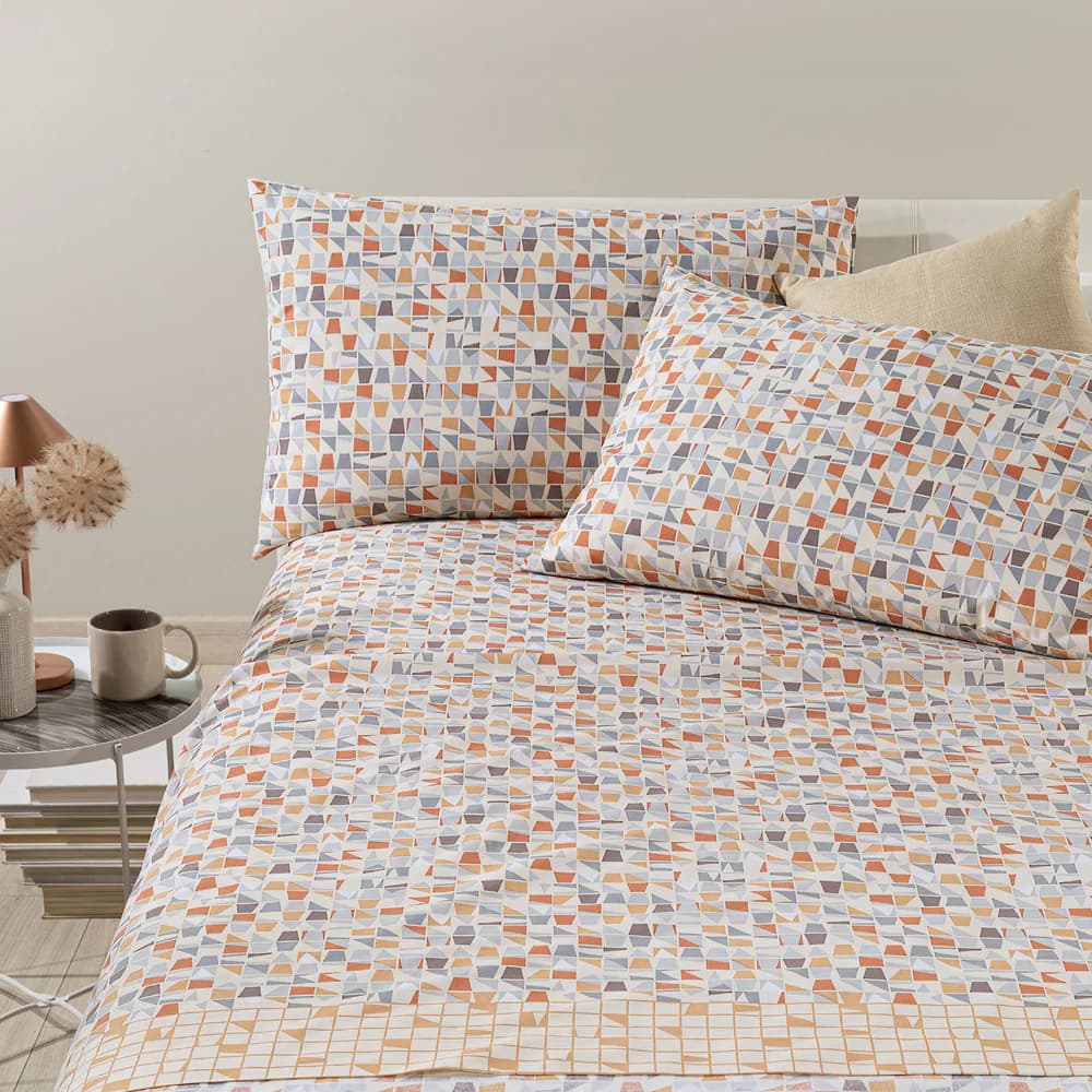 Completo Lenzuola Matrimoniale Caleffi Orleans in Cotone 240x280 cm – Ambra - 5