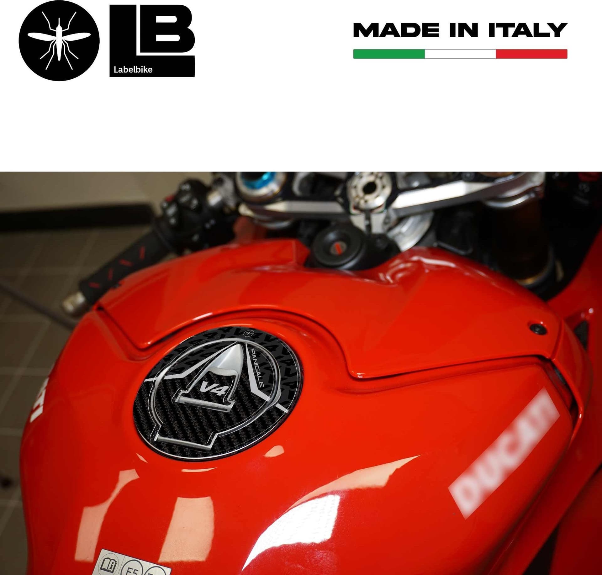 Adesivo 3D Tappo Serbatoio moto compatibile con Ducati Panigale V4 2018-2025 - 3