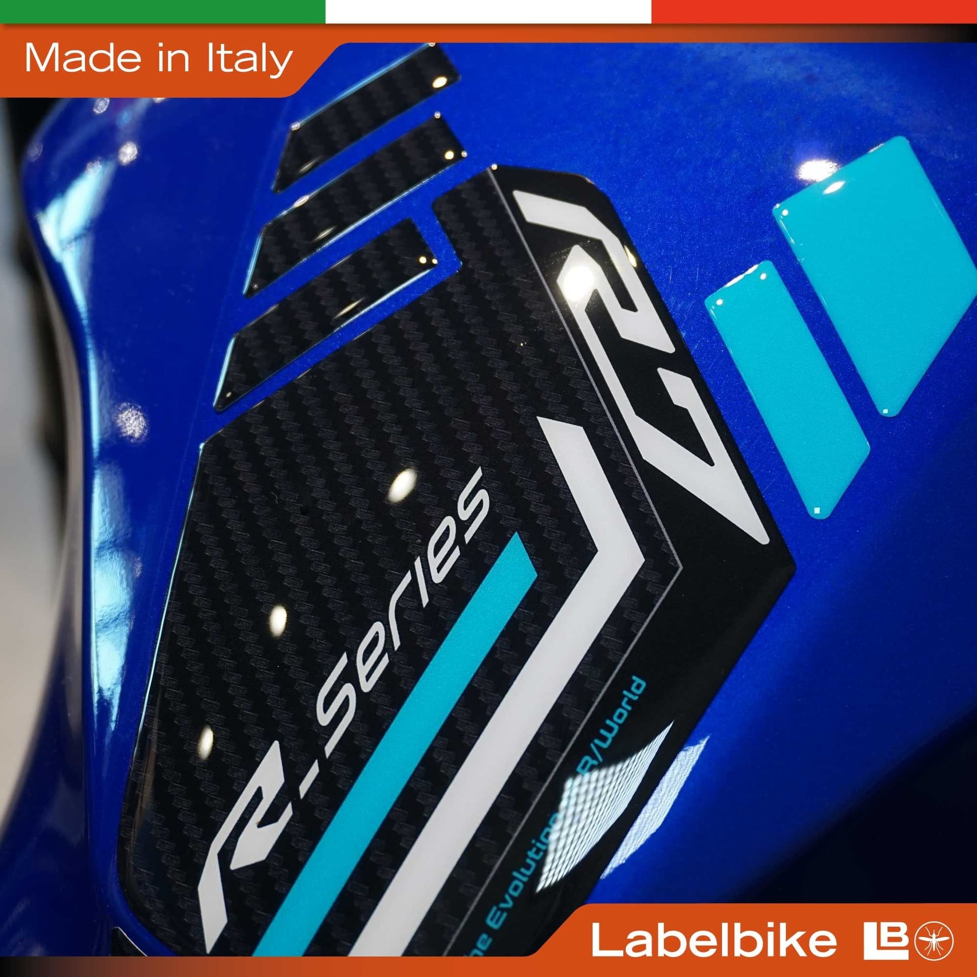 Paraserbatoio moto Adesivo resinato 3D compatibile con Yamaha R7 2026 - 4