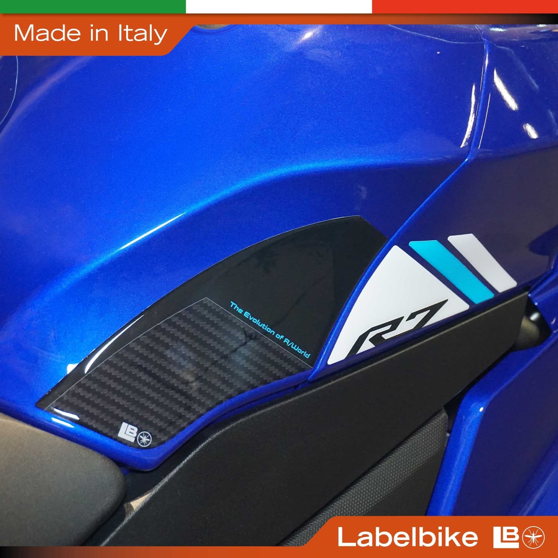 Adesivi Protezioni Laterali Serbatoio moto compatibile con Yamaha R7 2026 - 3
