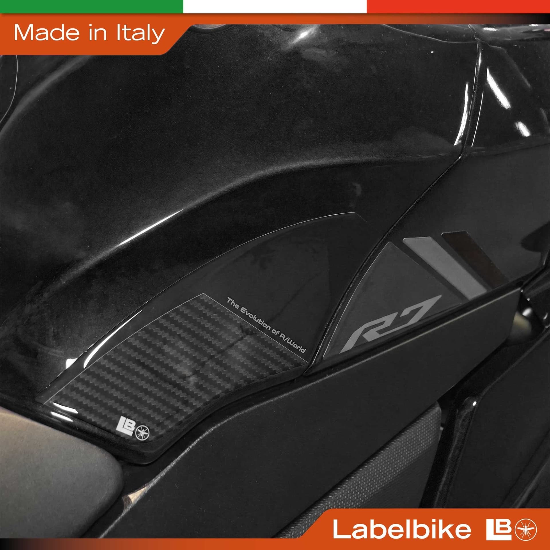 Adesivi Protezioni Laterali Serbatoio moto compatibile con Yamaha R7 2026 - 9