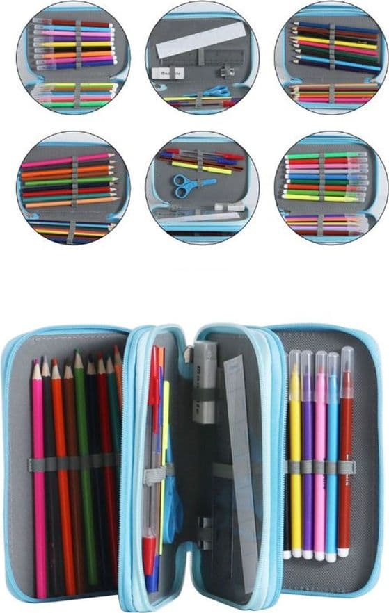 ASTUCCIO SCUOLA TRIPLO A 3 SCOMPARTI DESIGN 3D TEMA ASTRONAUTA MATITE COLORATE 622031 - 2