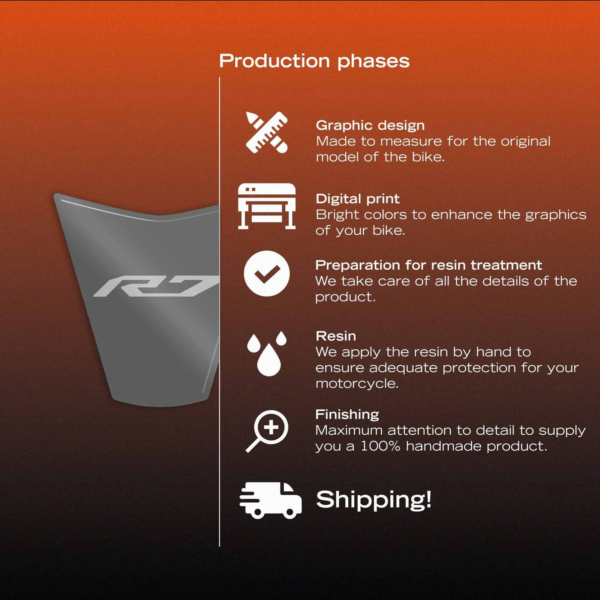 Adesivo 3D Protezione Coda Sella moto compatibile con Yamaha R7 2026 - 11