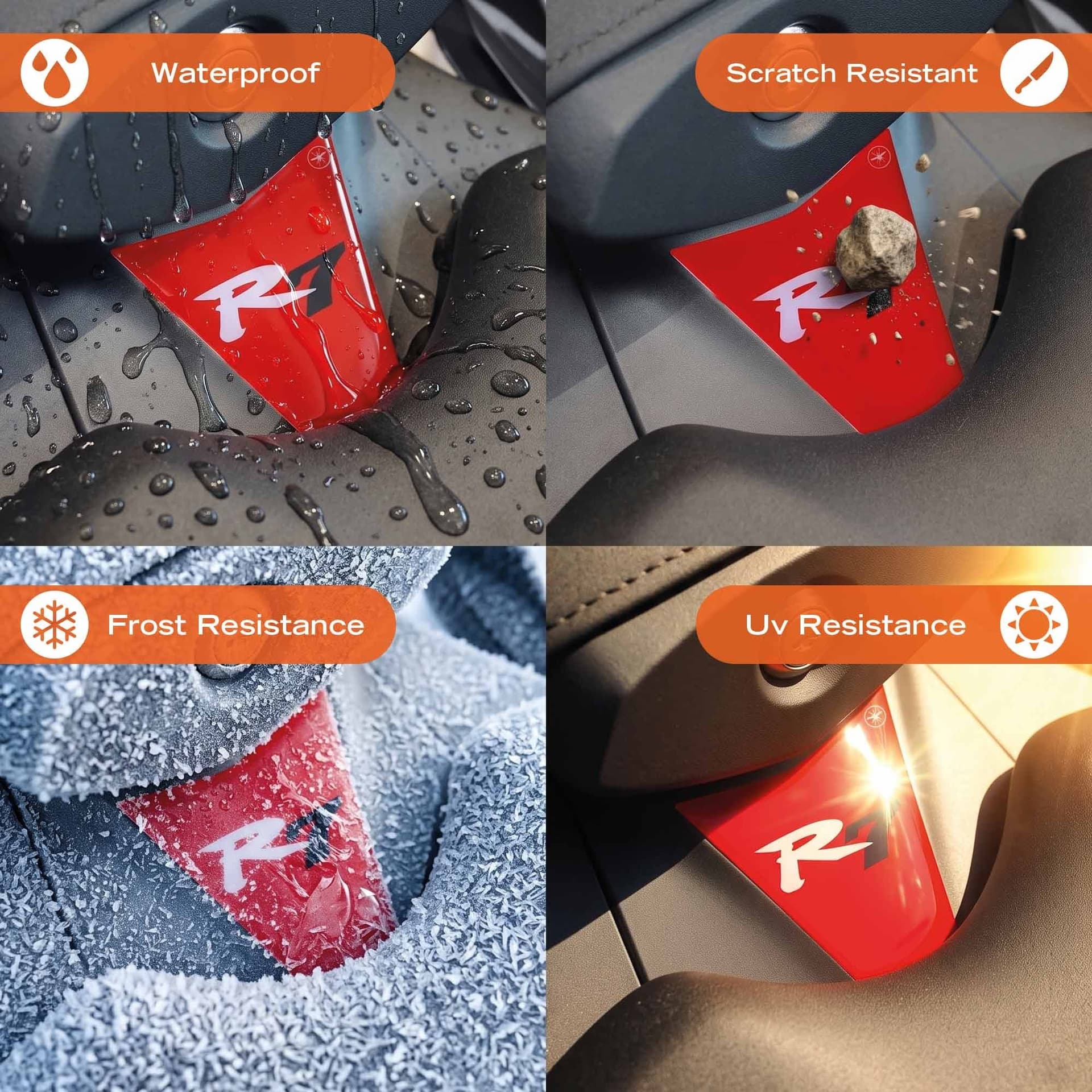 Adesivo 3D Protezione Coda Sella moto compatibile con Yamaha R7 2026 - 16