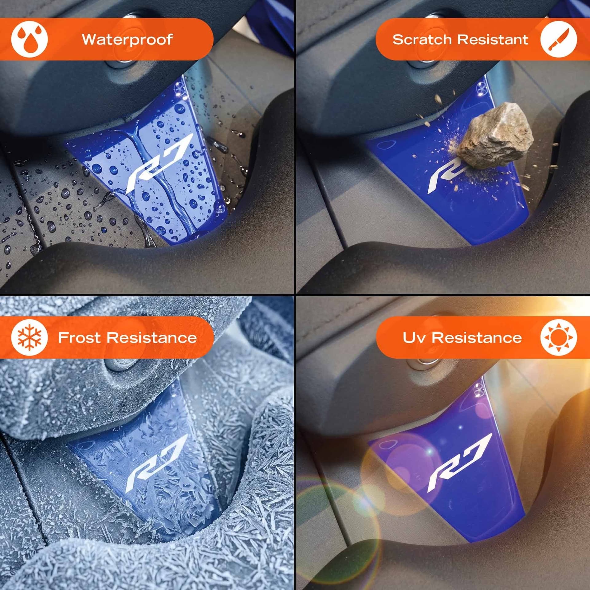 Adesivo 3D Protezione Coda Sella moto compatibile con Yamaha R7 2026 - 4
