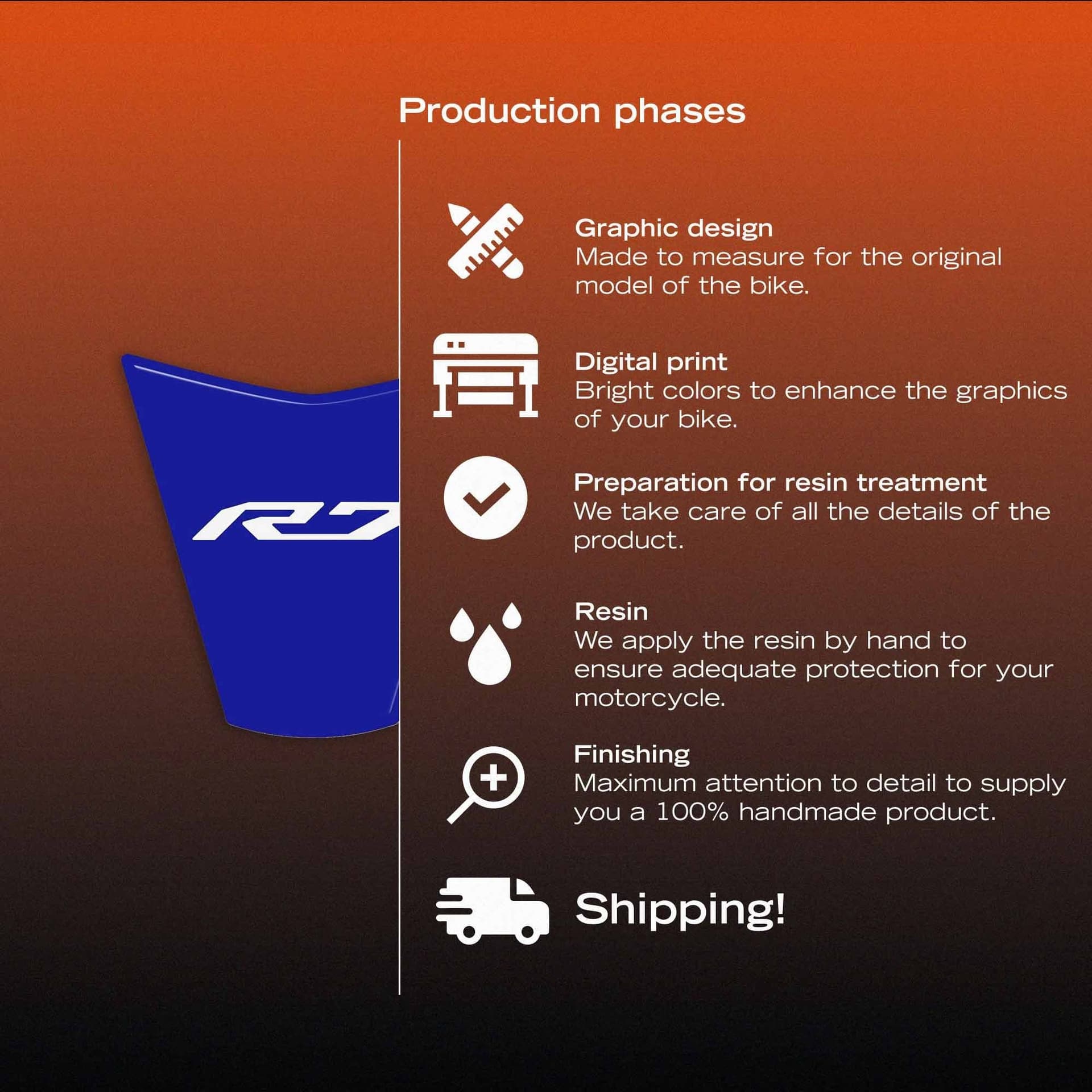 Adesivo 3D Protezione Coda Sella moto compatibile con Yamaha R7 2026 - 5