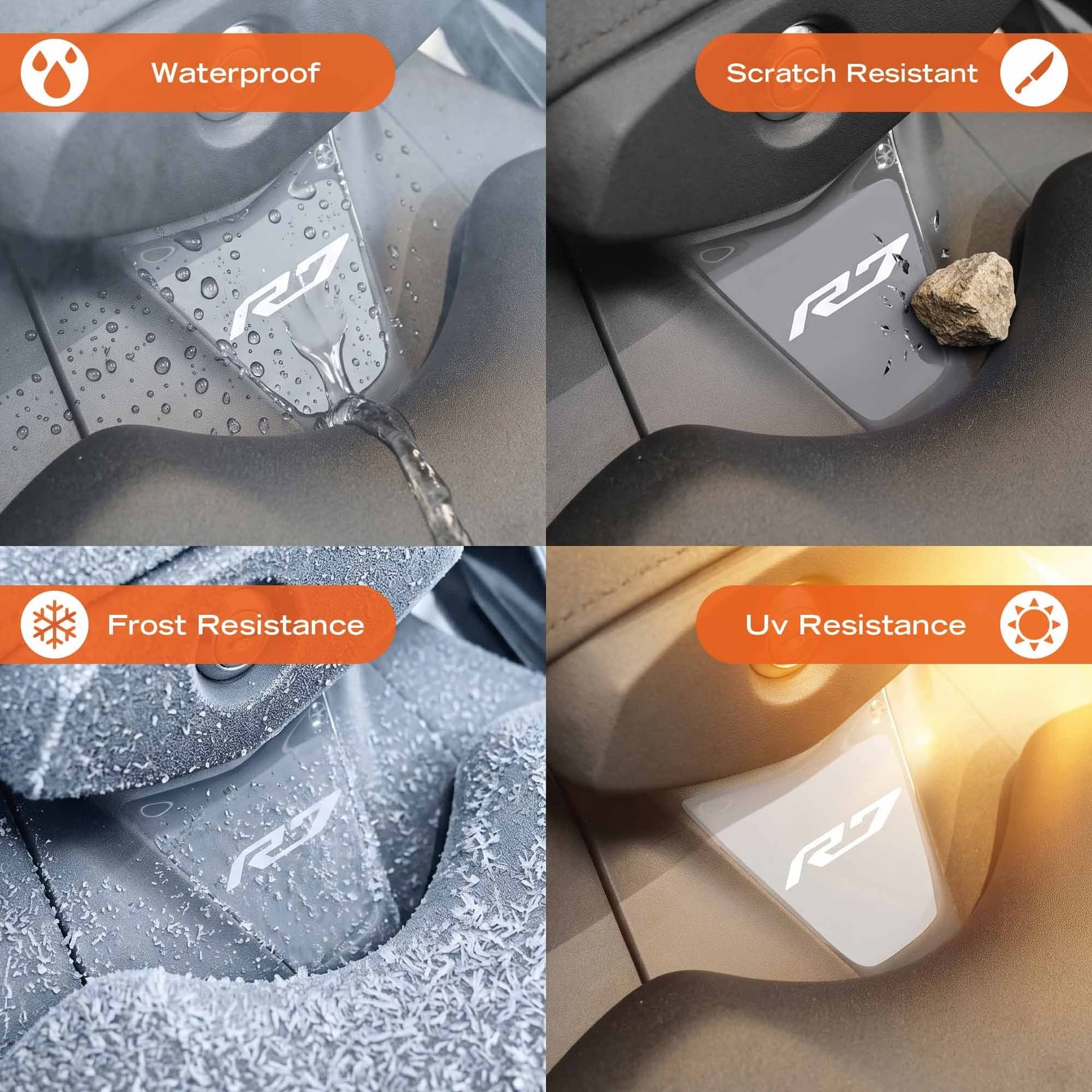 Adesivo 3D Protezione Coda Sella moto compatibile con Yamaha R7 2026 - 10