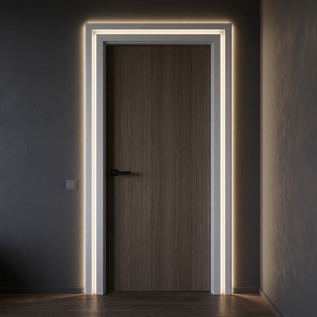 MOSTRINE per PORTE con incasso LED in FIBRA DI LEGNO bianco 80x15  (prezzo al metro) - 2